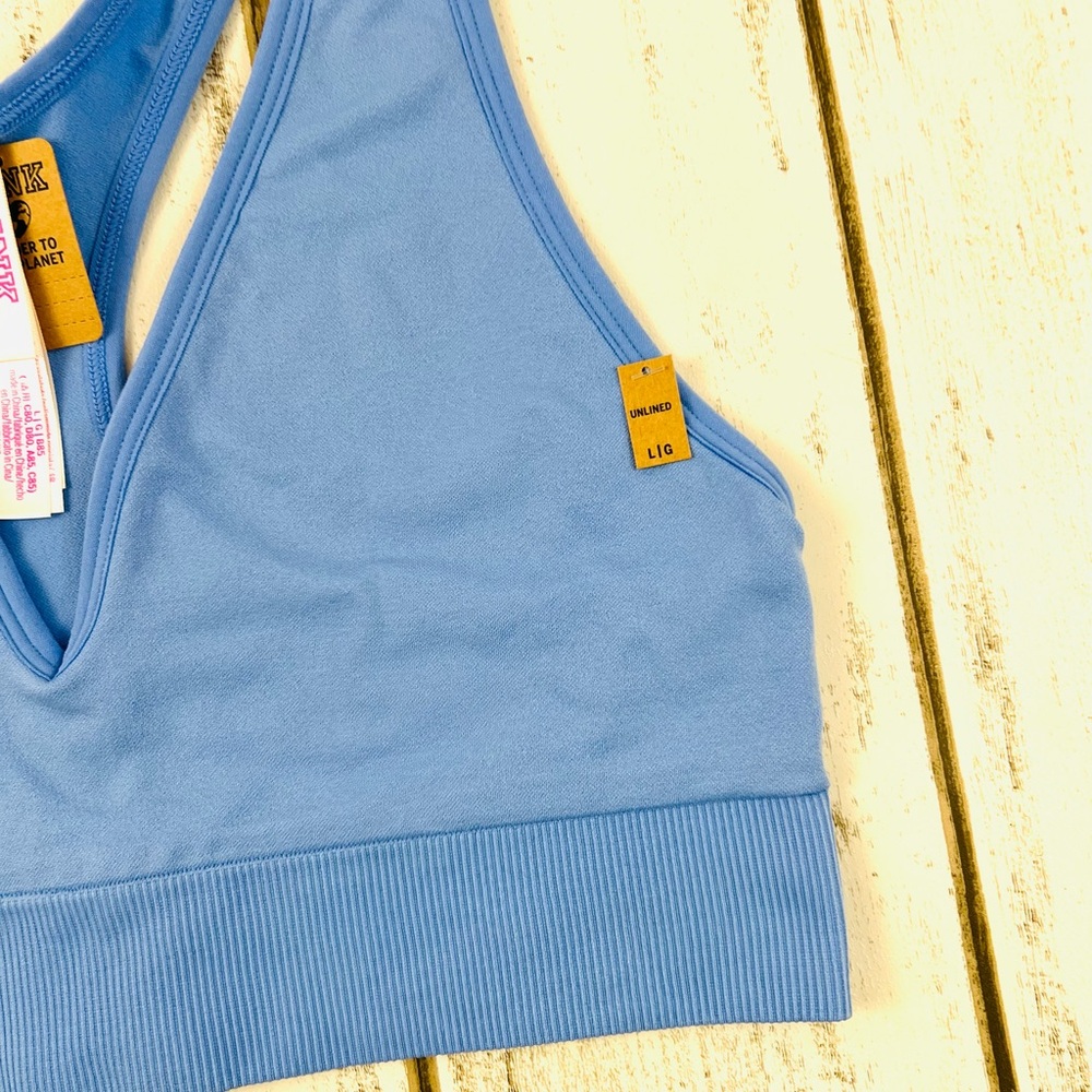 VS PINK Seamless Racerback Plunge Sports Bra Large - Picture 7 of 10